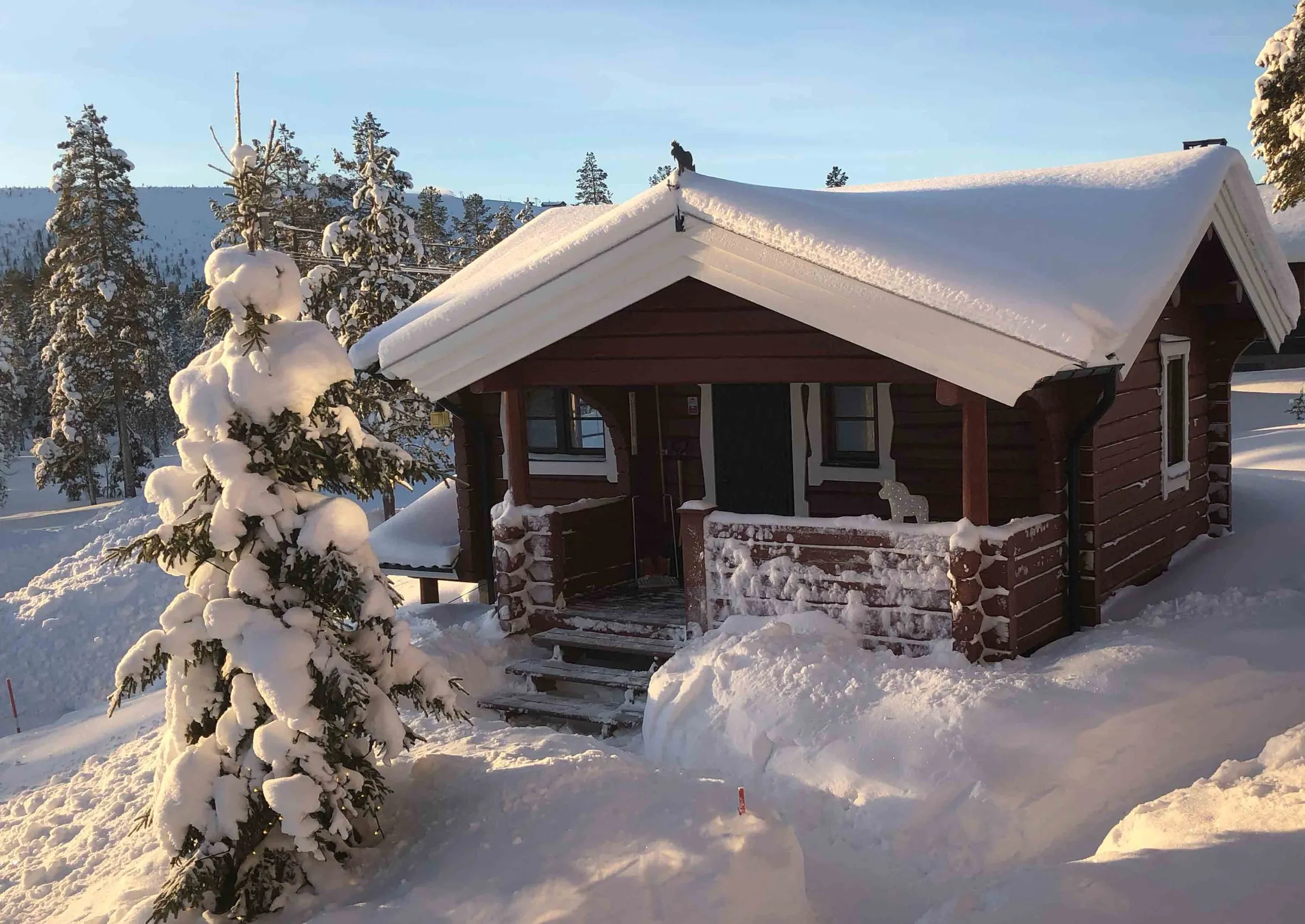 The cottage is a handmade genuine log house - entrance terrace is covered.